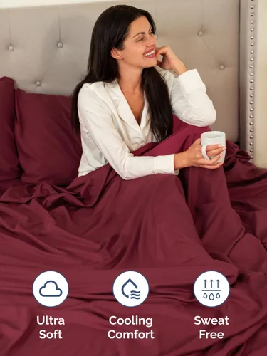 Miniatura 5 de Sábanas King divididas con bolsillos extra profundos, sábanas transpirables y refrescantes de 5 piezas, sábanas de lujo para hotel, suaves, sin 25