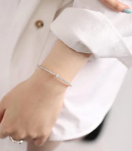 Miniatura 49 de OZEL - Pulseras para mujer, chapados en oro real de 18 quilates, pulseras de oro de cristal colorido para regalos
