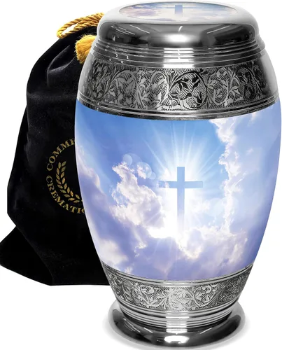 Miniatura 20 de Urna de cremación de cruz negra para cenizas hombre adulto – Urnas de cremación personalizadas para cenizas humanas, urnas decorativas para hombre