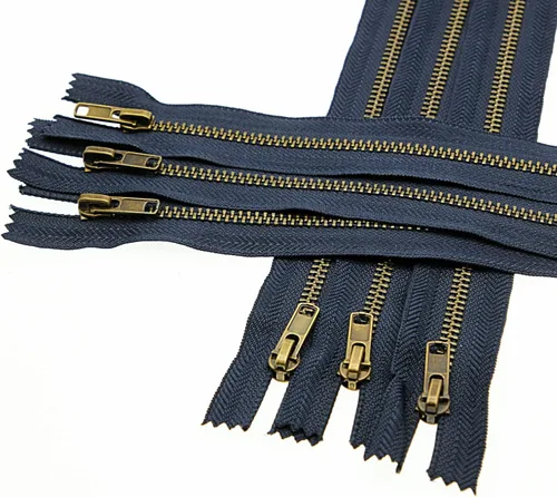Miniatura 2 de Leekayer Cierre de cremallera de metal de 9 pulgadas, color azul marino, cremallera de latón de 9.1 in para coser jeans, manualidades, bolsa