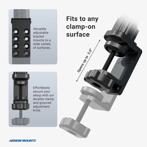 Miniatura 8 de ARKON Mounts - Soporte resistente para tablet con soporte de abrazadera y brazo de cuello de cisne flexible de 12 pulgadas Soporte versátil