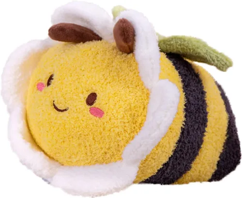 Miniatura 10 de Peluche de abejorro mullido de 13.9 pulgadas, pulshies de abeja de miel con cara linda y alas blancas, juguete de peluche de abejorro de abejorro