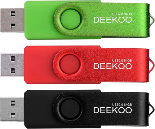 Miniatura 9 de Memoria USB 2.0 de 64 GB, unidades flash USB 2.0 de 64 GB, colores mezclados: negro y verde