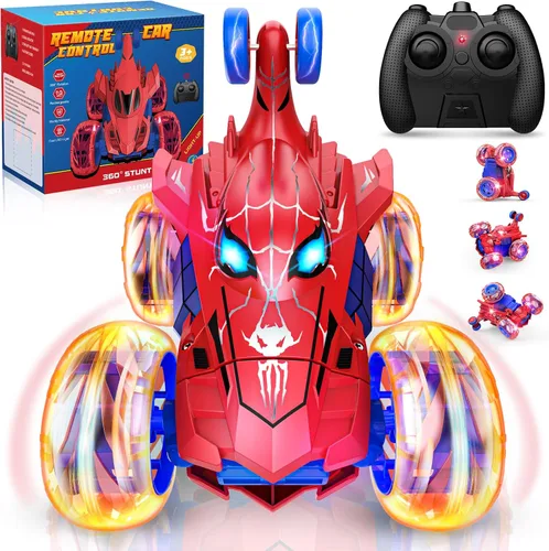 Coche de control remoto para niños de 4 a 12 años, auto RC recargable con 360 vueltas 4WD, juguetes divertidos al aire libre para niños, regalos de