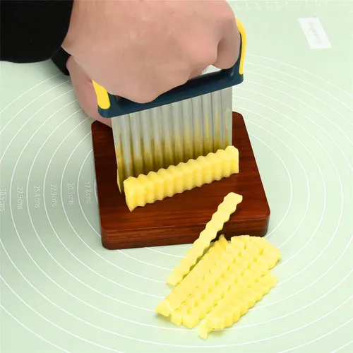 Miniatura 4 de Picador de verduras - Cortador de acero inoxidable arrugado / cuchillo ondulado para verduras y cortador de papas fritas y raspador de masa