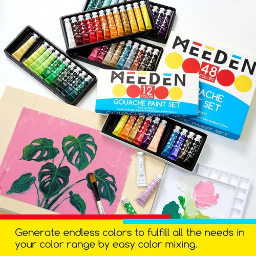 Miniatura 6 de MEEDEN Juego de Pintura Gouache, No Tóxico 24 x 12ml/0.4oz Tubos de Pintura Gouache a Base de Agua para Lienzo y Papel, Suministros de Arte para 24