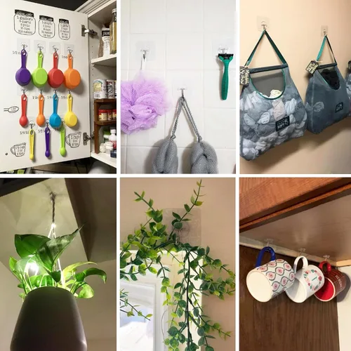Miniatura 3 de Ganchos de pared extraíbles, ganchos de techo de 13 libras, transparentes, sin costuras, impermeables y a prueba de aceite para cocina, baño