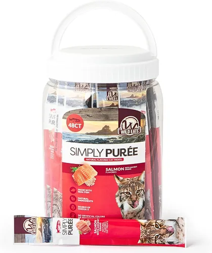 Miniatura 8 de Wild Eats Simply Puree Ahi - Tina de atún para gatos, 48 porciones individuales de golosinas para gatos con alto contenido de proteínas, totalmente