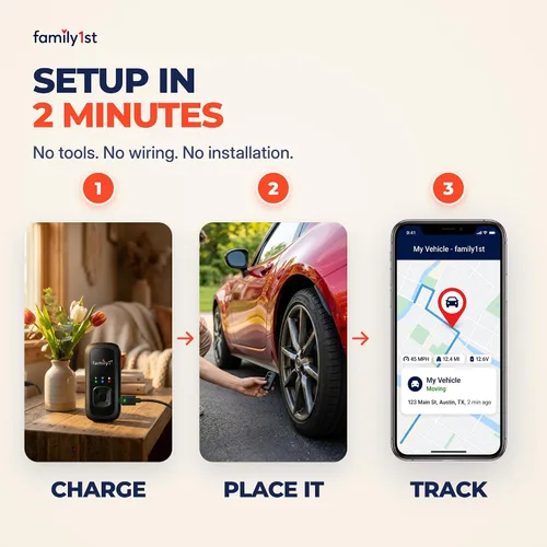 Miniatura 5 de Family1st Rastreadores GPS para vehículos, automóviles, camiones, seres queridos, seguimiento en tiempo real con aplicación, seguimiento oculto