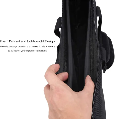 Miniatura 8 de Meking Bolsa de transporte acolchada de 39 pulgadas, funda de transporte resistente para trípode de fotografía con correa para soportes de luz
