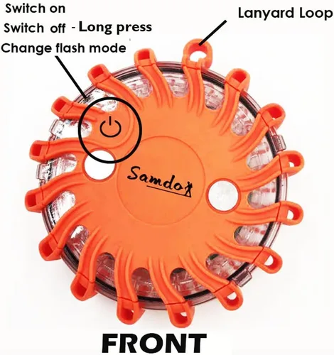 Miniatura 3 de SAMDO Faro Magnético de 9 Patrones Impermeable, Luz de Emergencia, Bengalas de Carretera LED Faros de Emergencia CR123A (Verde)