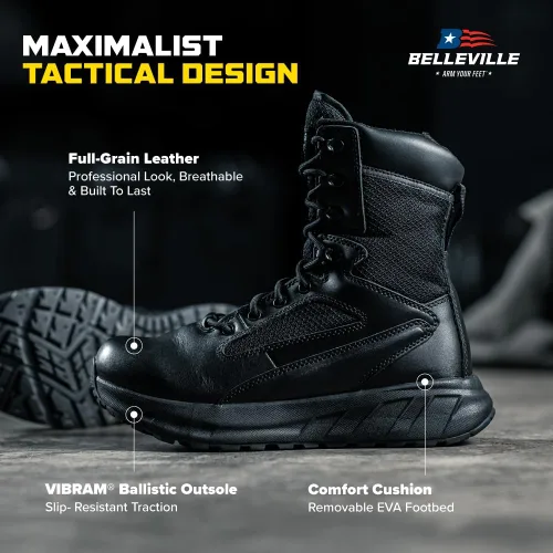 Miniatura 6 de B Belleville Arm Your Feet Tactical Research MAXX - Botas tácticas maximalistas de 6 pulgadas ultra acolchadas para hombre con cremallera, diseñadas