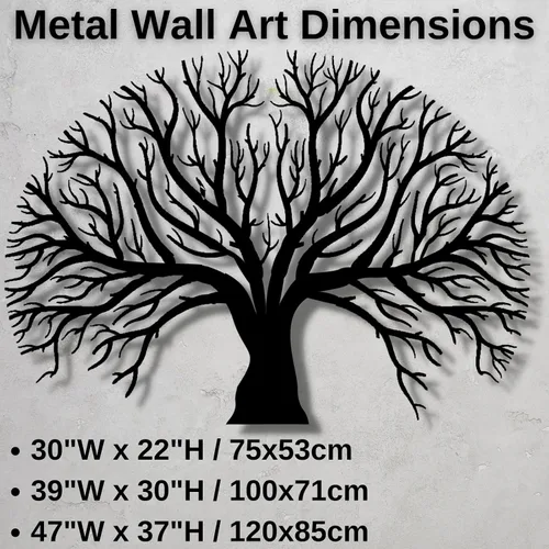 Miniatura 4 de Decoración de pared de metal, arte de pared de metal, arte de pared del árbol de la vida, decoración de pared de árbol genealógico, decoración
