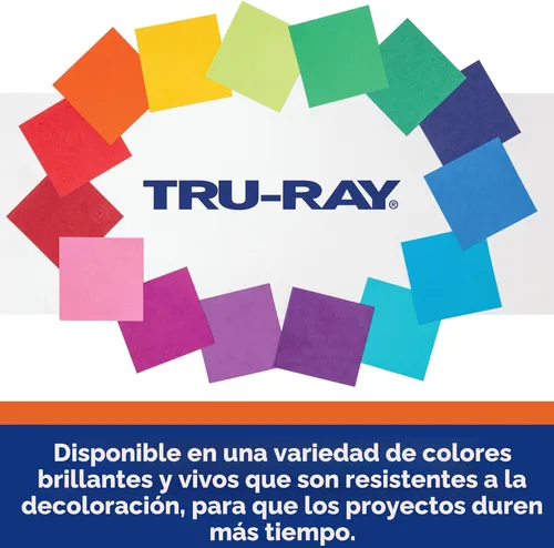 Miniatura 4 de Tru-Ray Papel de construcción, 10 colores vibrantes, 9 x 12 pulgadas, 50 hojas Surtido de colores brillantes