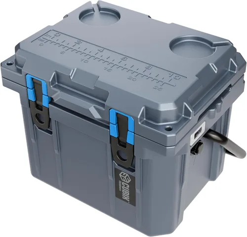 Miniatura 11 de Cubix Outdoors, Enfriador personal rotomoldeado QuadraX 10QT, hielera dura aislante portátil, retención de frío de 3 días, portaviandas Gris granito