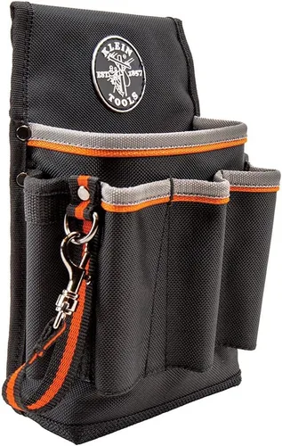Klein Tools 5241 - Bolsa para herramientas Tradesman Pro con cinta adhesiva eléctrica y fondos reforzados de alta resistencia, de 6 bolsillos