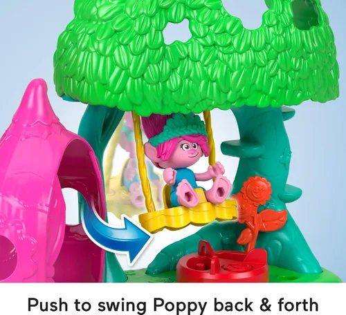 Miniatura 5 de Fisher-Price Imaginext DreamWorks Trolls Toys Flower Fun - Juego de campamento con figura de amapola para juegos de simulación para niños a partir
