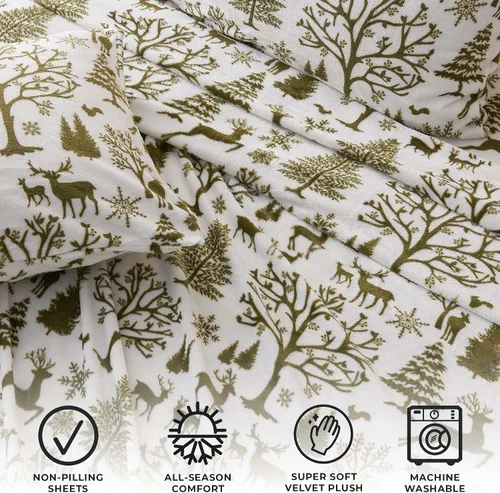 Miniatura 2 de Great Bay Home- Juego de sábanas de microvellón de terciopelo extrasuave de lujo, c/bolsillo profundo, no hacen bolitas, colecc. de sherpa de 05