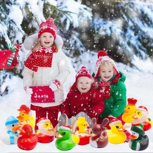Miniatura 6 de 36 Piezas Patos de Goma de Navidad, Accesorios para Baby Showers Patitos Juguetes de Baño para Niños Regalos para Fiestas de Navidad, Intercambio