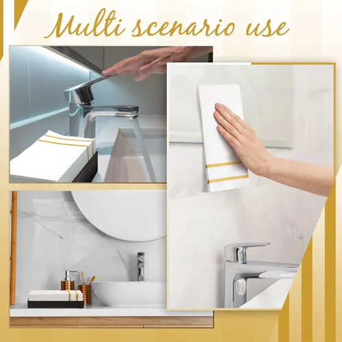 Miniatura 7 de Yinder 400 toallas desechables para invitados, toallas de mano de papel a granel, elegantes servilletas de papel decorativas para baño, cocina