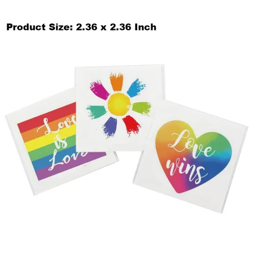 Miniatura 5 de 40 hojas de tatuajes temporales de arco iris, tatuajes del orgullo de mariposa/flor/corazón/arco iris para festivales del orgullo (arco iris 1)