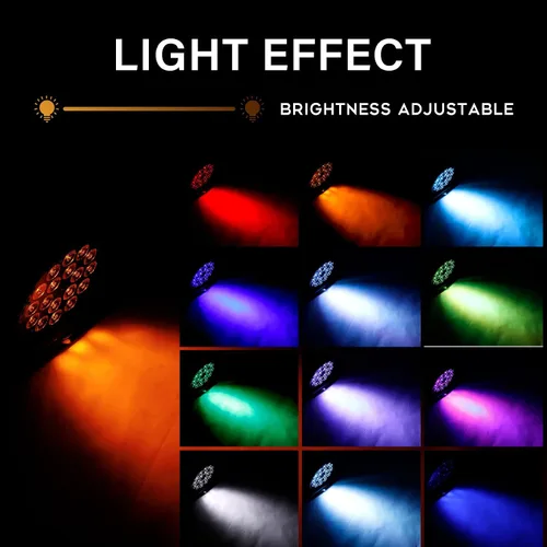 Miniatura 2 de DMX RGBWA - Luz Par de 180 W, UV 6 en 1, 18 luces LED Par 64 Luces de club de DJ con sonido activado para DJ Disco Club Festival Boda Fiesta Iglesia