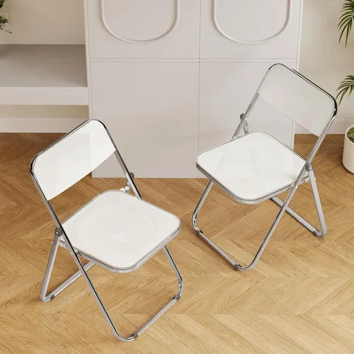 Miniatura 14 de JPBSTO Paquete de 2 sillas plegables de plástico negro, par ejecutivo apilable para oficina, sala de conferencias, área VIP (capacidad de 300 libras)
