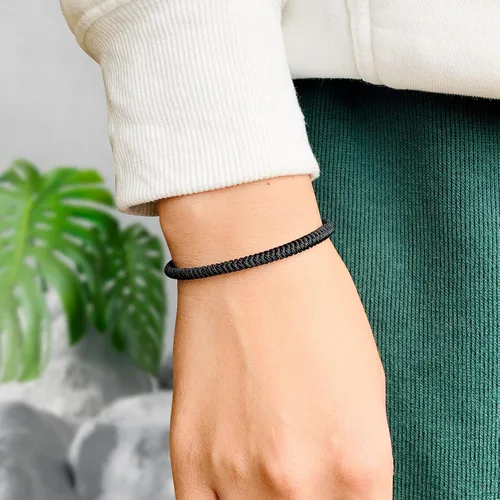Miniatura 36 de Pulseras tibetanas hechas a mano con cuerda roja para él y ella, pulsera de la amistad, pulsera de la amistad, hilo negro y rojo para protección