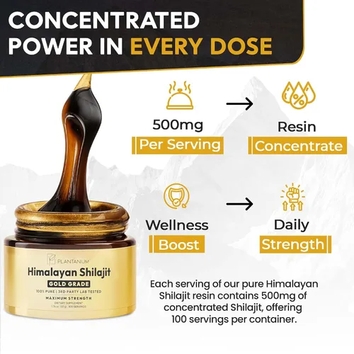 Miniatura 4 de Resina Shilajit del Himalaya prémium de grado dorado 1.76 oz, 100 porciones, más de 85 minerales traza, 78% más de ácido fúlvico. Energía, vitalidad