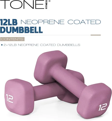Miniatura 63 de Tone Fitness Pares de Mancuernas de Pesas de Neopreno con Cabeza Cuadrada Antirrodamiento Múltiples Opciones Azul