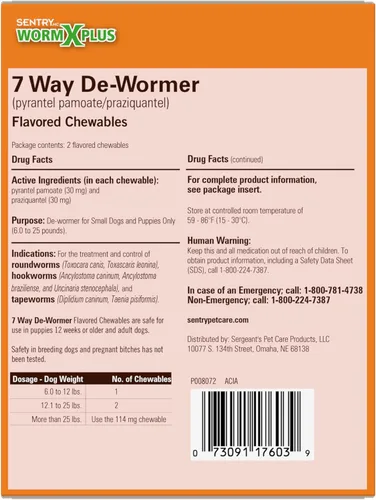 Miniatura 2 de Worm X Plus - Desparasitante masticable de 7 vías para perros - Tabletas para perros pequeños y cachorros (6-25 libras)