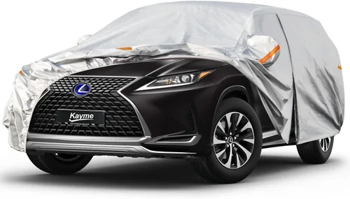 Miniatura 11 de Kayme - Cubierta completa impermeable de 6 capas para automóvil, apta para todo clima, protección para exteriores contra lluvia, rayos ultravioleta