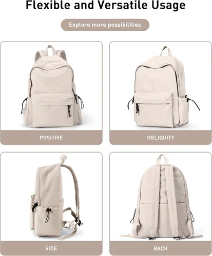 Miniatura 9 de BJLFS Mochila para mujer, Blanco, Mochilas Daypack
