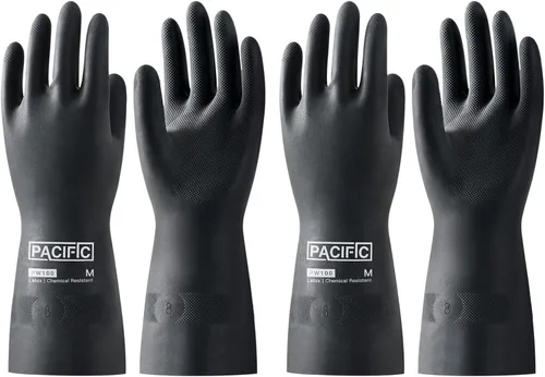 Miniatura 12 de PACIFIC PPE Guantes resistentes a productos químicos, guantes de goma industriales de gran resistencia, resistentes a ácidos, alcalinos y aceite, 32