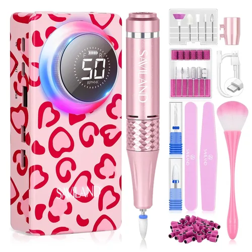 Miniatura 19 de SAVILAND Taladro de uñas eléctrico profesional de 50000 RPM: kit de taladro de uñas portátil 2026 para Nail Tech Arylic Nail Tools Elec