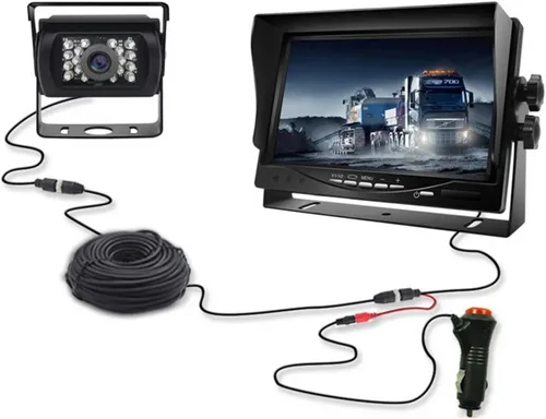 Miniatura 4 de Cámara de visión trasera de 7 pulgadas con pantalla HD para automóvil, camión, camión, camión, camioneta, caravana, cámper, videovigilancia, visión