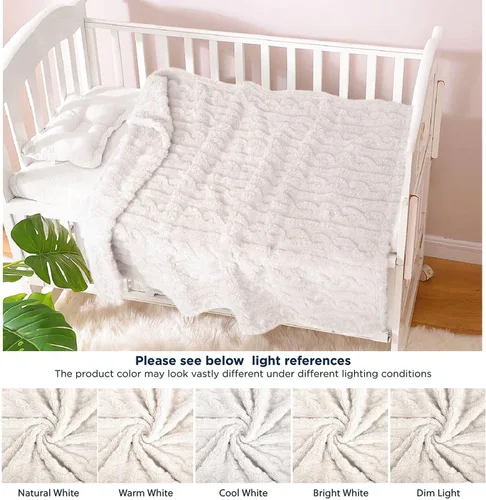 Miniatura 5 de HOMRITAR Mantas de bebé para niños o niñas, manta mullida y suave 3D para bebé, suave, cálida y acogedora de franela polar, manta de recepción