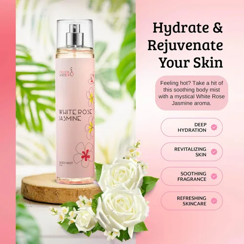 Miniatura 2 de White Rose Jasmine - Spray corporal para mujer, perfume para mujer, fragancia corporal y aerosoles de lujo, botella de spray fina de 8 onzas