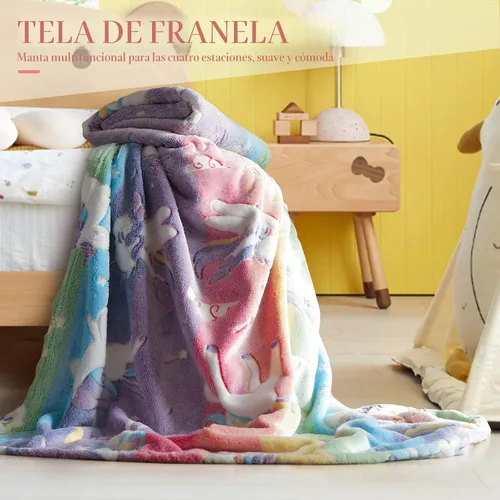 Miniatura 3 de LIFEYJ Manta que brilla en la oscuridad, regalos de unicornios para niñas, manta suave de 3, 4, 5, 6, 7, 8, 9, 10 años, juguetes para niñas de 6 a 8