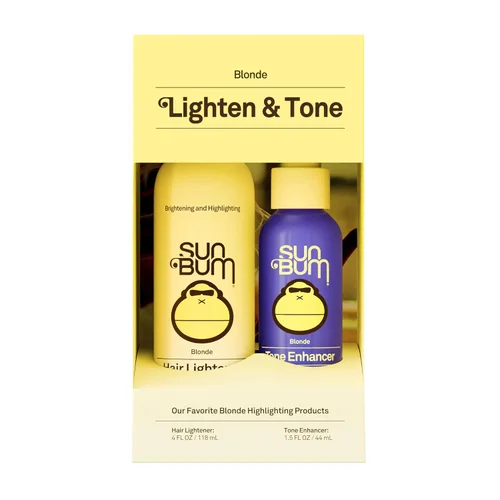 Sun Bum Kit de viaje para aclarar y tonificar, aclarador de cabello rubio y potenciador de tono, mejora el color y el brillo del cabello mientras