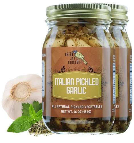 Miniatura 7 de Green Jay Gourmet Dientes de ajo en escabeche en un frasco – Ajo asiático en escabeche – Bulbos de ajo fresco para cocinar – Ingredientes naturales
