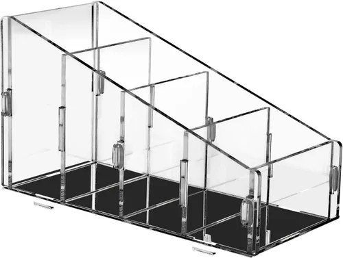 Yes!Fresh Soporte organizador de control remoto de TV, 4 compartimentos, cepillo de maquillaje y soporte para lápices para aire acondicionado,