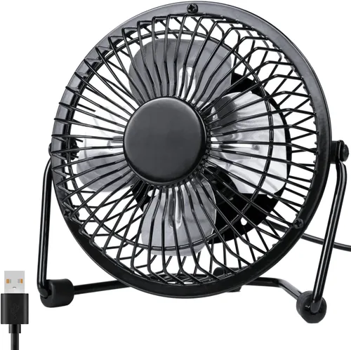 Zuvas Ventilador de escritorio, silencioso y pequeño, ventilador USB de rotación de 360°, ventilador de mesa portátil de 2 velocidades, mini
