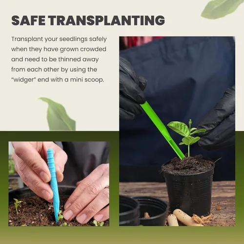 Miniatura 4 de Dibby Semillas Herramienta de jardín Dibber Plantador Transplantador – Siembre semillas a la profundidad correcta – Trasplante fácilmente las Azul
