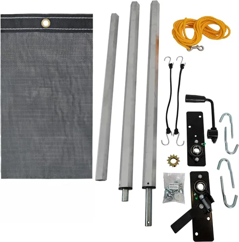 Miniatura 5 de Buyers Products DTR7515 - Sistema de lona de aluminio con lona de malla, 7-1/2 x 15 pies, kit de lona de cuerpo volcado, dobladillos de doble