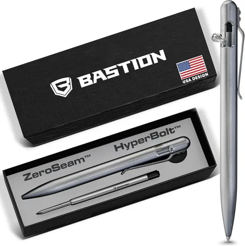 Miniatura 11 de BASTION® Bolígrafo de Acción de Perno Delgado de Lujo, Bolígrafo EDC de Aluminio Ligero con Punta Fina, Bolígrafo Profesional para Escuela y Trabajo