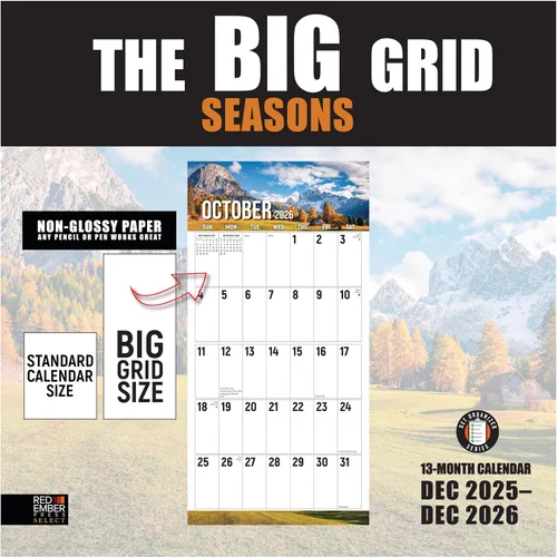 Miniatura 12 de RED EMBER Select - Calendario de pared de gatitos 2026 de 12 meses 12 x 24 pulgadas abierto papel grueso y resistente regalo de vacaciones