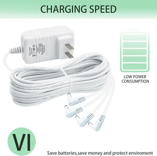 Sigely Adaptador de corriente blanco de 4.5V compatible con accesorio iluminado Lemax 74707 74295 84428 44242 94565 94566 94527 94563 94564 64517
