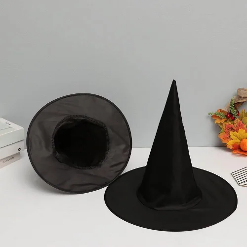 Miniatura 3 de Paquete de 3 sombreros de mago negros para colgar, sombrero de bruja negro de Halloween, accesorio de disfraz para fiesta de Halloween y Navidad