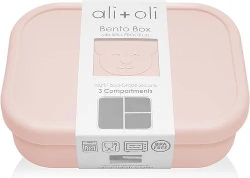 Miniatura 13 de Ali+Oli Caja de Bento de Silicona (Azul) Lonchera para Niños, Pequeños, Preescolares y Adultos Sin BPA y a Prueba de Derrames Ideal para Escuela